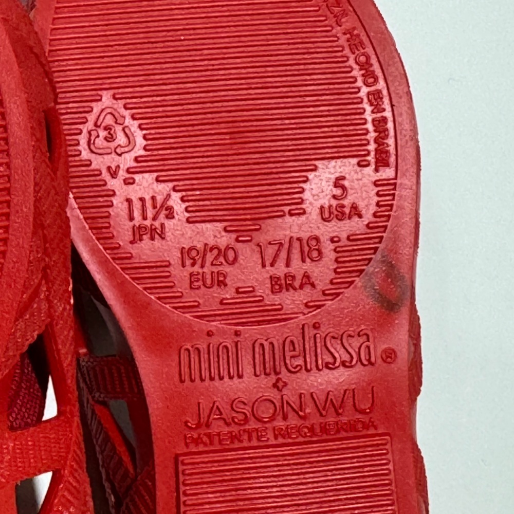 Mini Melissa Jason Wu Baby Shoes Red Jelly Flats Size 5 Toddler US - Picture 9 of 9